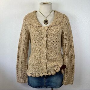 Beige Button Up Sweater